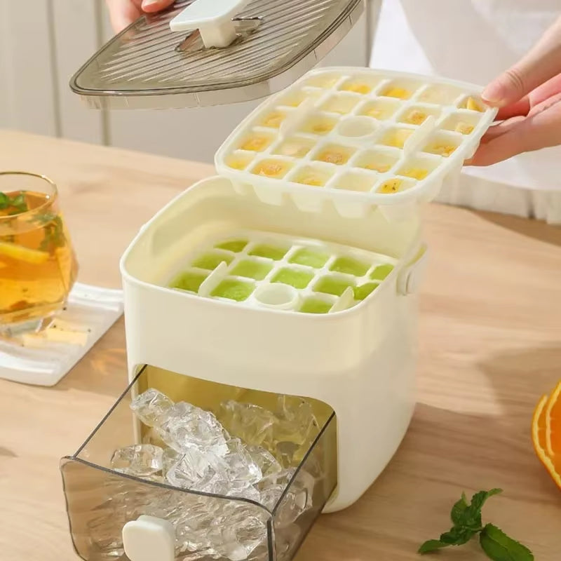 48 Grid Ice Cube Mold Reusable Refrigerator Ice Maker One-Touch Easy Release Homemade Ice Cube Tray Mold Home Ice Making Tool