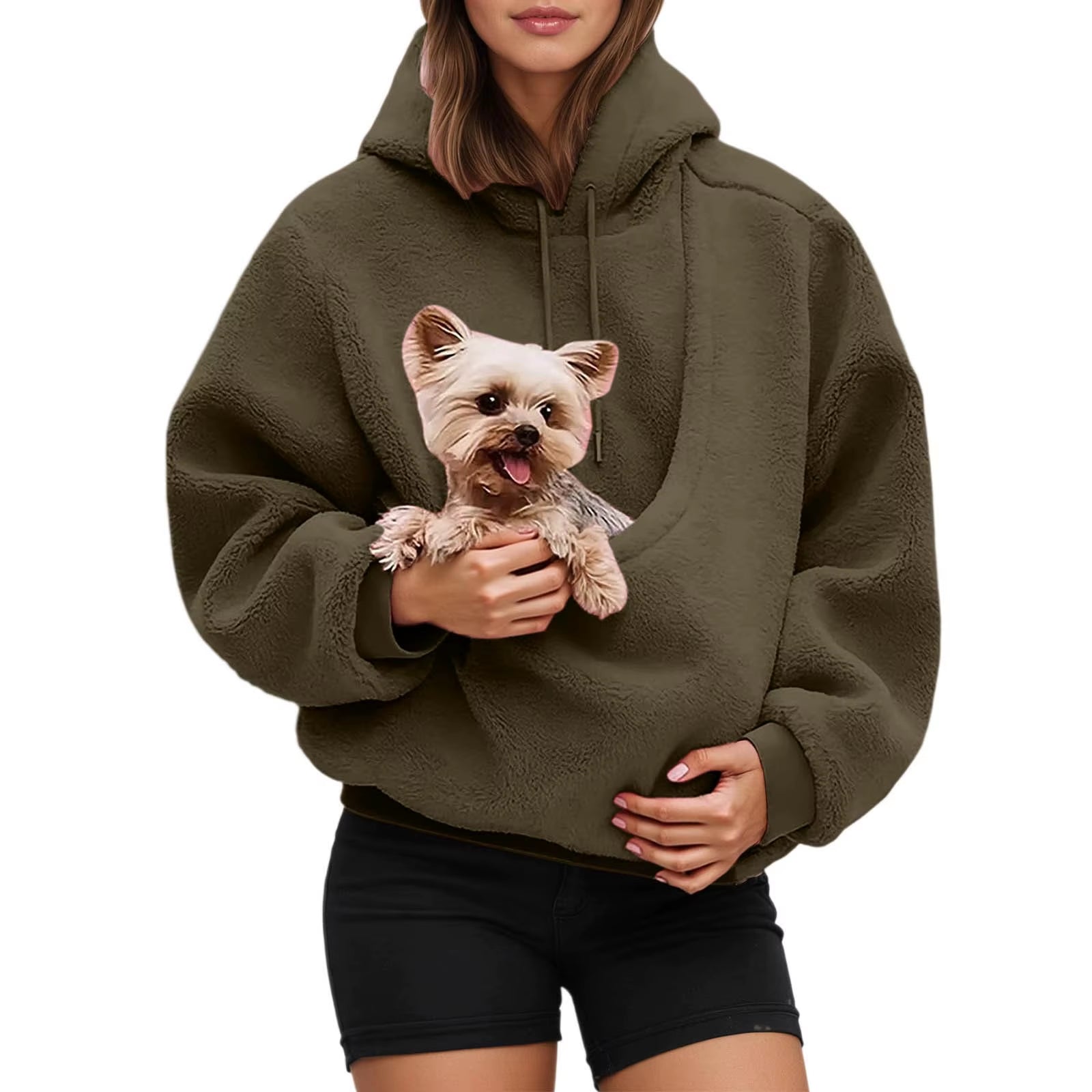 Unisex Pet Carrier Hoodie Cat Dog Bag Long Sleeve Sweatshirt Multiple Colors Plush Daily Wear Fashion Accessory