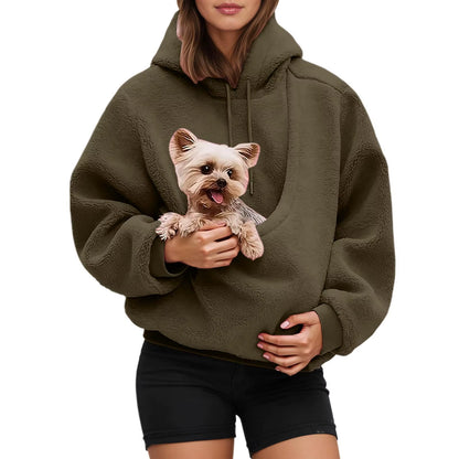 Unisex Pet Carrier Hoodie Cat Dog Bag Long Sleeve Sweatshirt Multiple Colors Plush Daily Wear Fashion Accessory